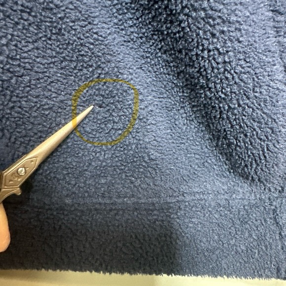 Tommy Bahama Relax Fleece V-Neck  Medium Blue Deep Pile Elastic Bottom Vintage - Picture 14 of 15